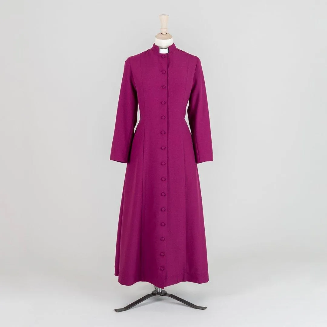 Women's Custom Roman Purple Single-Breasted Cassock in Lightweight Pure Wool