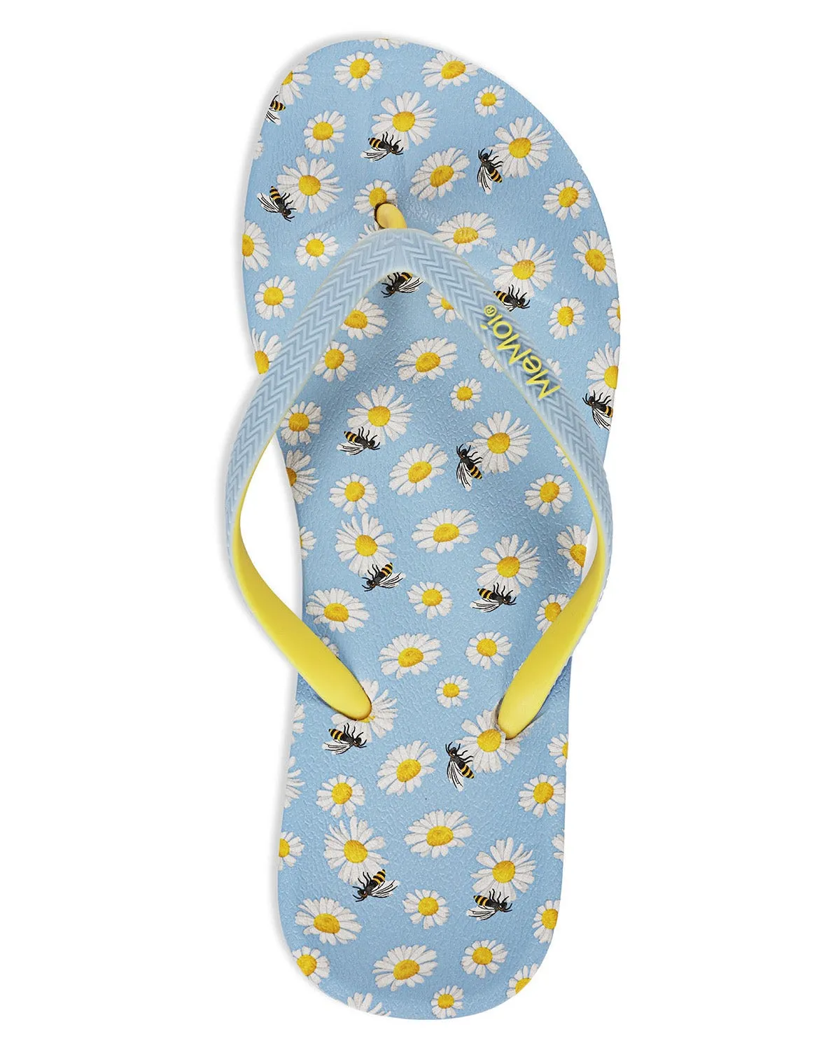 Women's Daisy & Bees Flip Flops & Mesh Bag Set