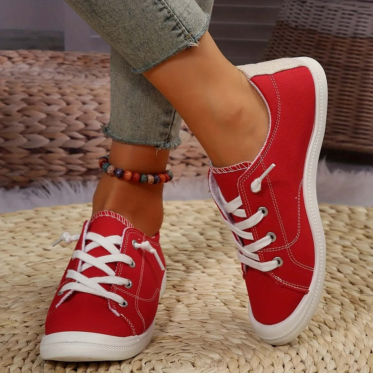 Women's Flat Canvas Shoes Lightweight & Breathable Shoes