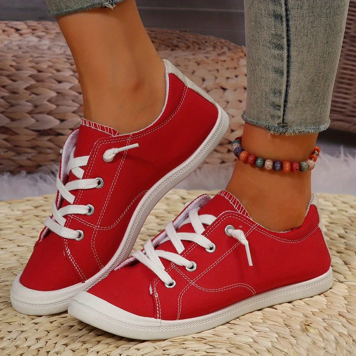 Women's Flat Canvas Shoes Lightweight & Breathable Shoes