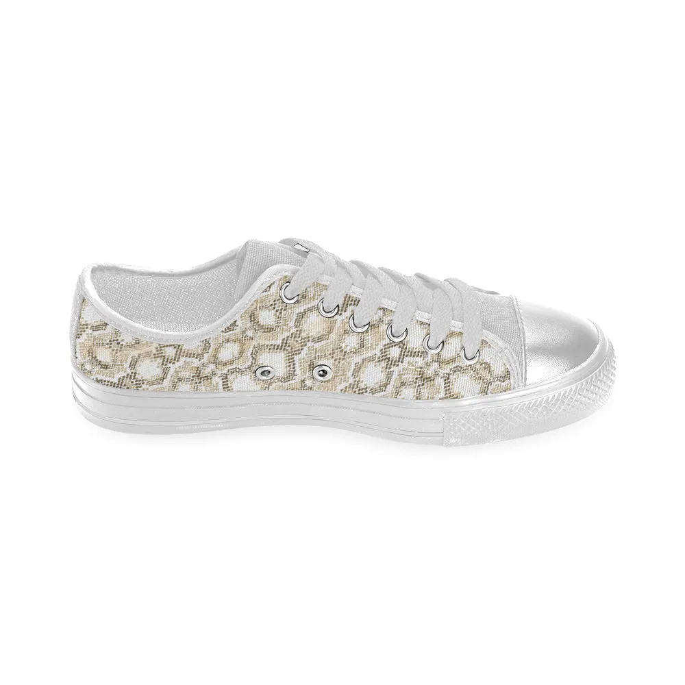 Women's Golden Snake Print Low Top Canvas Shoes