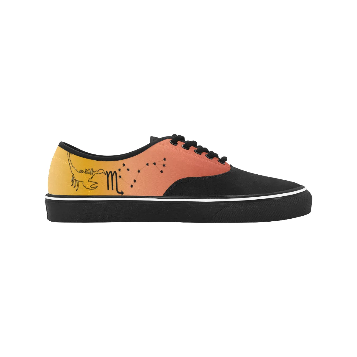 Women's Scorpio Zodiac Print Canvas Low Top Shoes