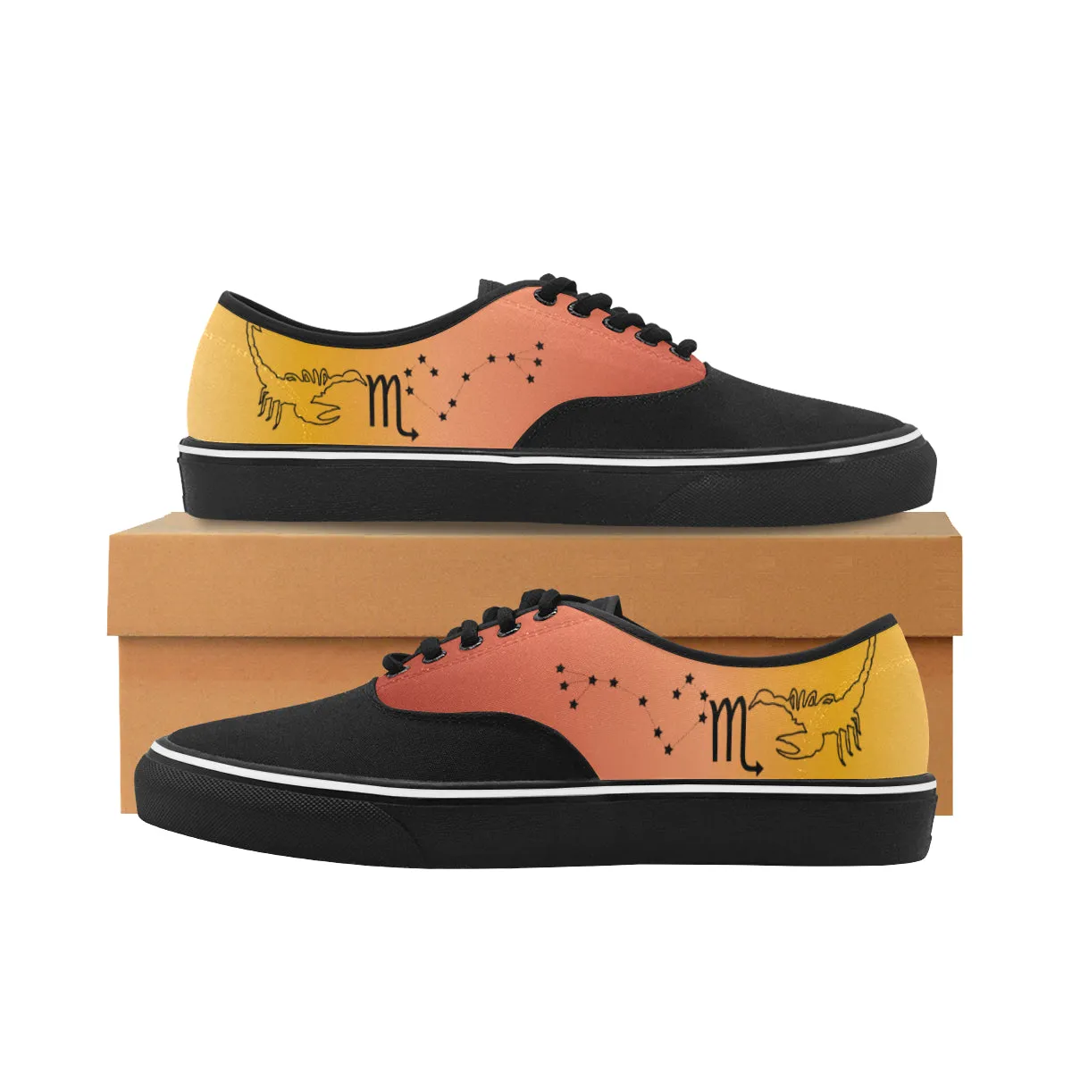 Women's Scorpio Zodiac Print Canvas Low Top Shoes