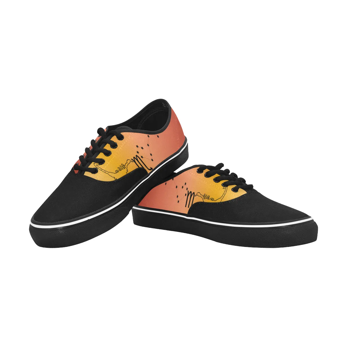 Women's Scorpio Zodiac Print Canvas Low Top Shoes