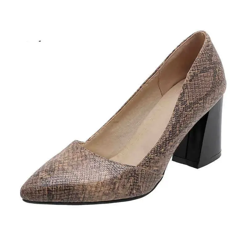 Women's Snake Shoes: Stylish 8CM Heel, Cushioned Comfort & Multiple Colors