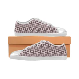 Women's Stacked Dots Polka Print Canvas Low Top Shoes