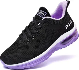 Womens Walking Shoes Lightweight Running Shoes Women’S Tennis Shoes Non Slip Air Shoes Breathable Mesh Air Cushion Sneakers for Gym Workout Sports