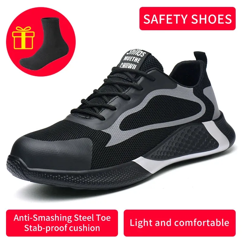 WorkSafety Shoes Men Boots Women Steel Toe Cap Sport Snekers Puncture Proof Crash Proof Light Wear Resistant Industrial Quality