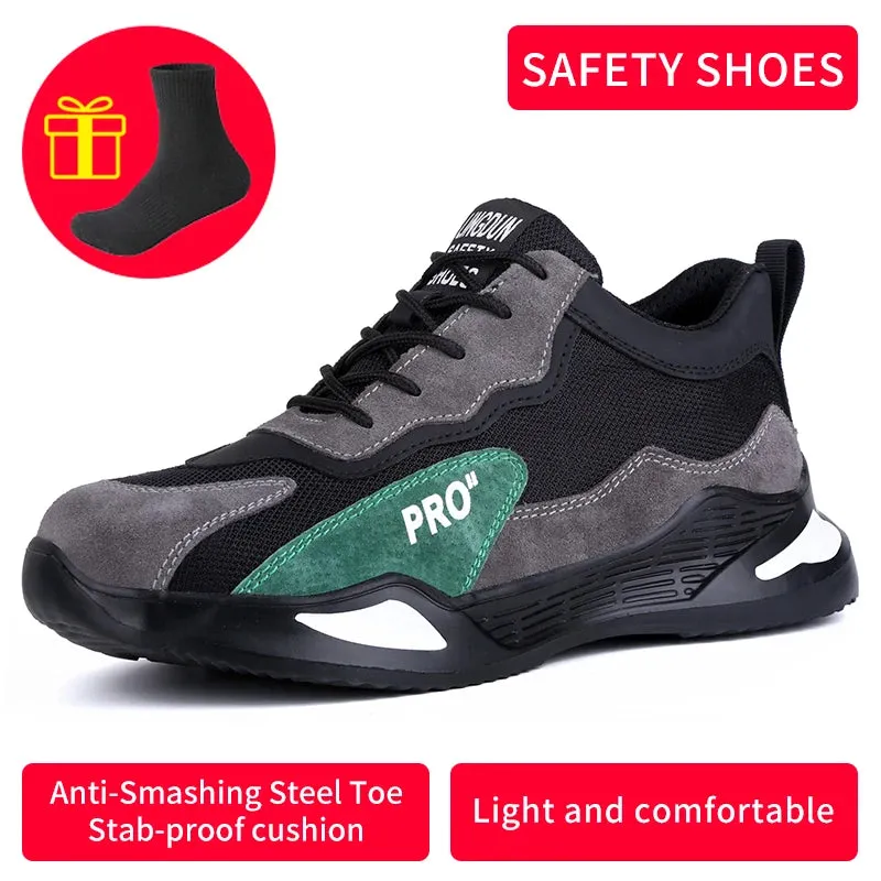 WorkSafety Shoes Men Boots Women Steel Toe Cap Sport Snekers Puncture Proof Crash Proof Light Wear Resistant Industrial Quality